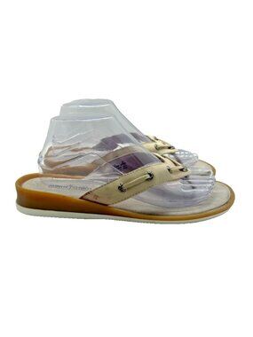 Minnetonka Silverthorne #5782 Sandal Thong Women's Sz 9 Tan Leather Shoes Beach